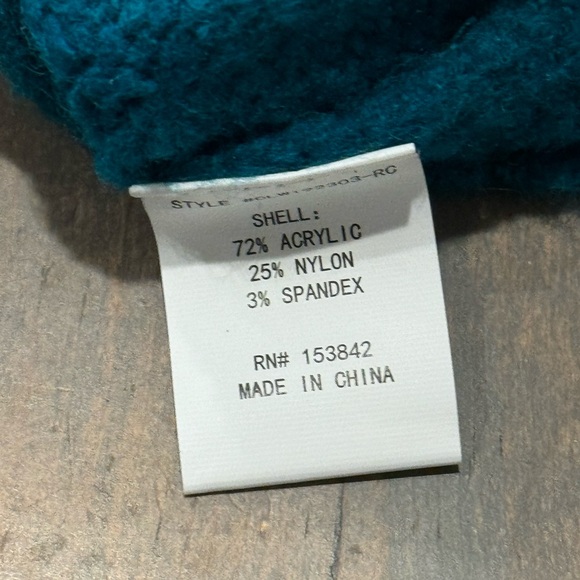 NWT Code X Mode Women’s Long Sleeve “Très Chic” Green Fuschia Trim Sweater Sz: S - Picture 8 of 10